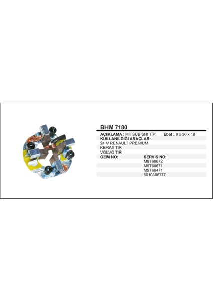 Fırça Taşıyıcı 24V Premium Cargo Kerax Volvo 504628890