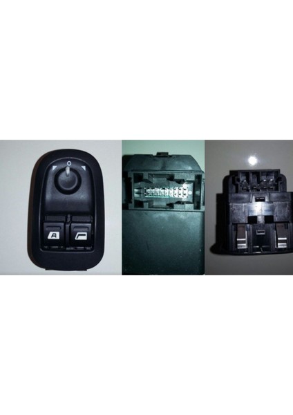 Peugeot 206 Cam Düğmesi Anahtarı Anahtarı Çiftli Ayna Ayarlı Uyumlu