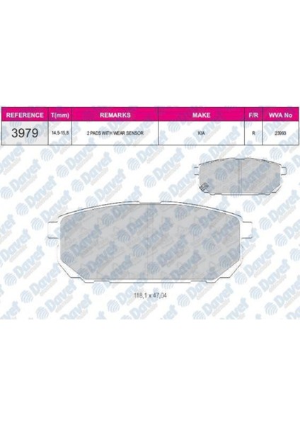 Fren Balatası Arka Sorento Jc 2.4 3.3 V6 4WD 3.8 V6 4WD 2002-2009 504613657