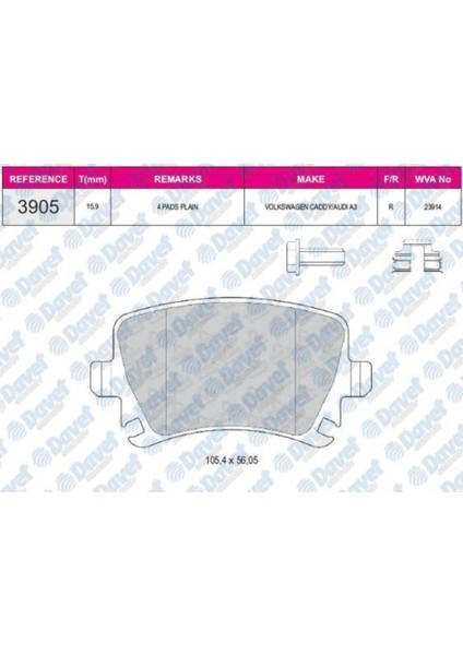 Fren Balatası Arka Golf 4 5 Caddy Passat Audi A3 A4 A6 2003- 504614680