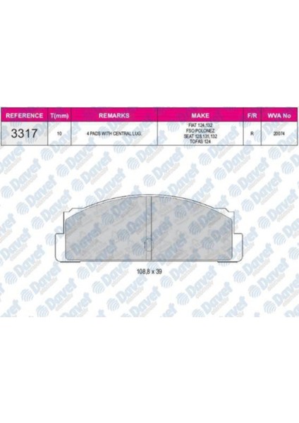 Fren Balatası Arka Wva 20074 M124 504616322