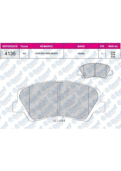 Fren Balatası Ön Accent Blue 1.4 1.6 Crdi 2011- Kia Rio 2011- 504614670