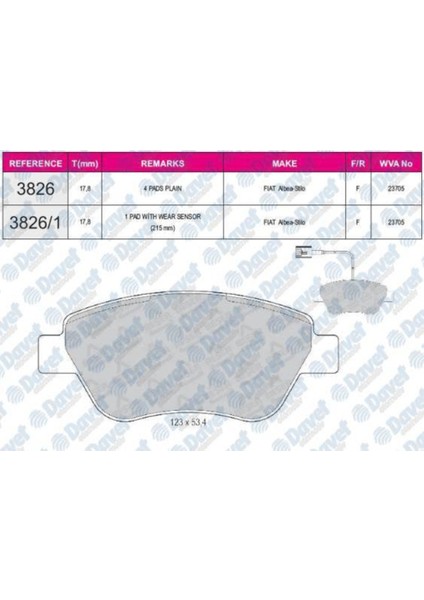 Fren Balatası Ön Fisli Fiat Fiorino 1.3 Multijet 1.4 02.2008- 504614338