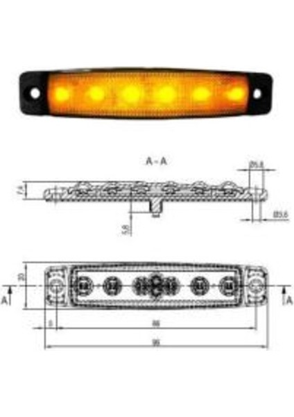 Basamak Parmak LED Lambasi 24V 6led Kirmizi 504629257