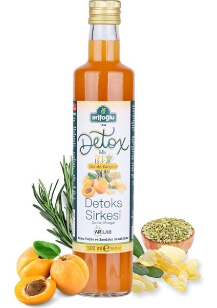 Detoks Sirkesi Kayısı Pulplu ve Sandaloz Sakızlı Sirke 500ML Içilebilir. Detox Vinegar