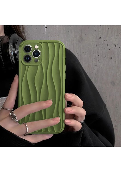 Apple iPhone 12 Pro Uyumlu Kılıf Zebana Line Art Silikon Kılıf Yeşil
