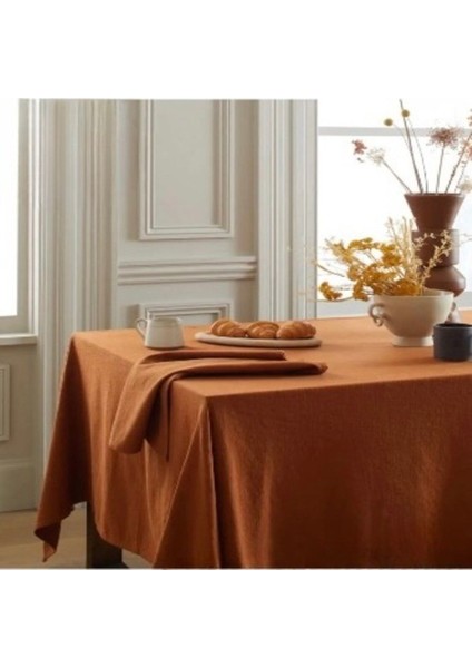 Premium Keten Tarçın (Düz) Masa Örtüsü
