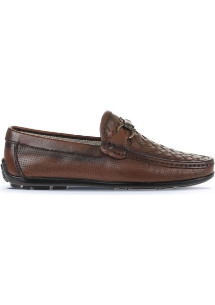 Kahverengi Deri Erkek Loafer 21MA204