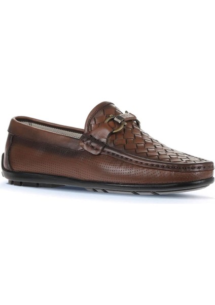 Kahverengi Deri Erkek Loafer 21MA204