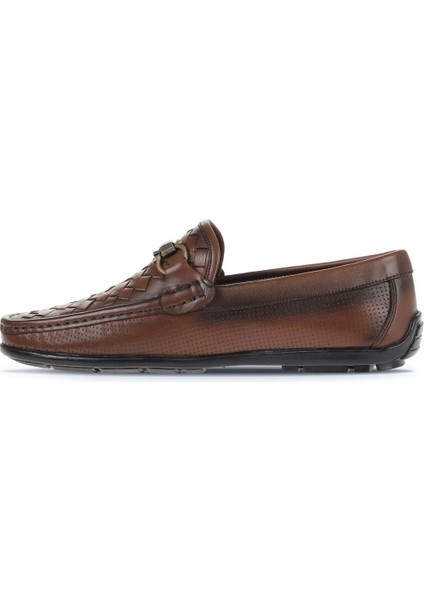 Kahverengi Deri Erkek Loafer 21MA204