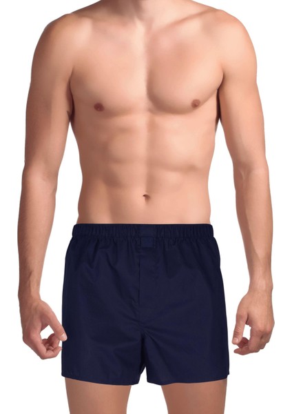 Poplin Erkek Boxer Lacivert