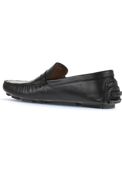 Siyah Flotter Deri Erkek Loafer 21MA02 fırsatları