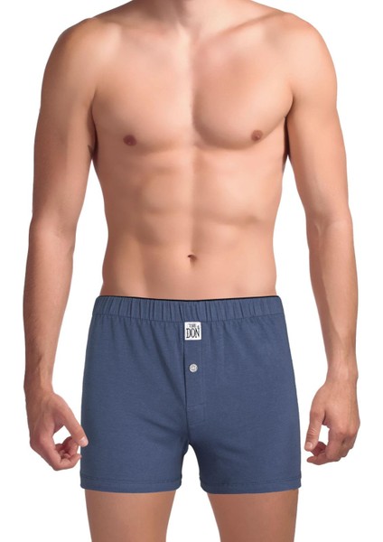 Organik Jersey Penye-Örme Erkek Boxer Çelik Mavisi