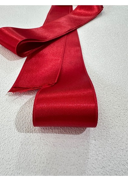 4 cm Saten Kurdele-Kırmızı-5 Metre