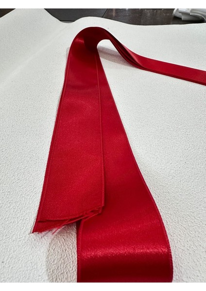 4 cm Saten Kurdele-Kırmızı-5 Metre