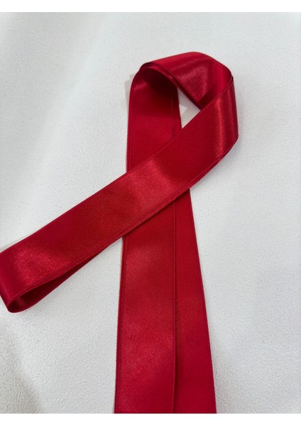 4 cm Saten Kurdele-Kırmızı-5 Metre