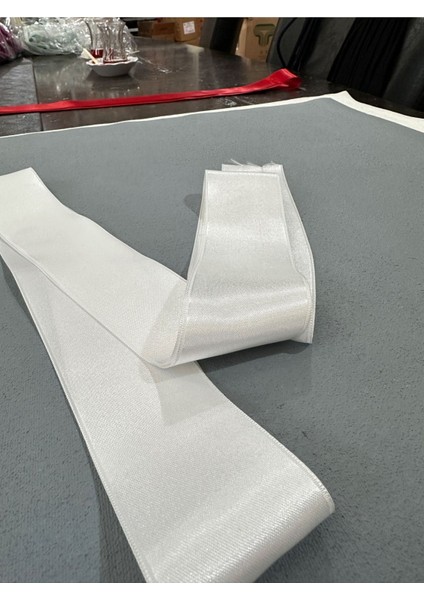5 cm Saten Kurdele-5 Metre-Optik Beyaz modelleri