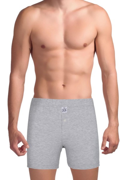 Traditional Erkek Boxer Şort Gri Kırçıllı