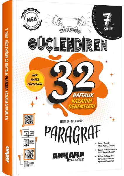 Ankara 7. Sınıf Güçlendiren 32 Haftalık Paragraf Kazanım Denemeleri Ankara Yayıncılık