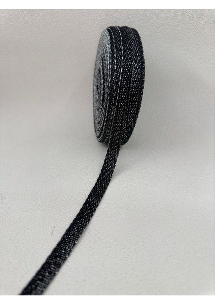 1 cm Simli Balıksırtı Şerit-Lacivert-5 Metre