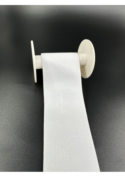 6 cm Dokuma Lastik-5 Metre-Beyaz