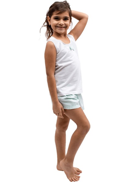 Anne-Kız Model Kız Çocuk Şort-Atlet Takımı Desen 1