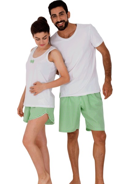 Aile Erkek Poplin Şort-Penye Tişört Takımı Desen 4