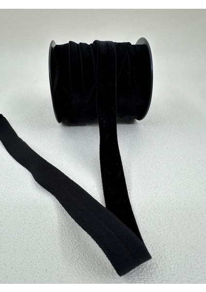 1.5 cm Katlanır Kadife-5 Metre-Siyah