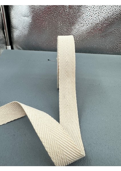 2.5 cm Balıksırtı Şerit-Ekru-5 Metre
