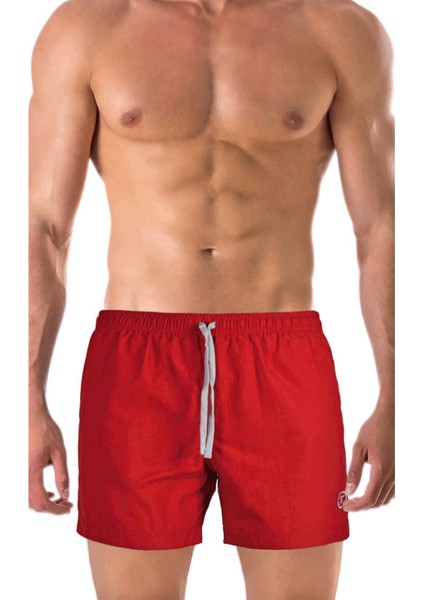 Tactel Erkek Mayo Şort Deniz Şortu Kırmızı