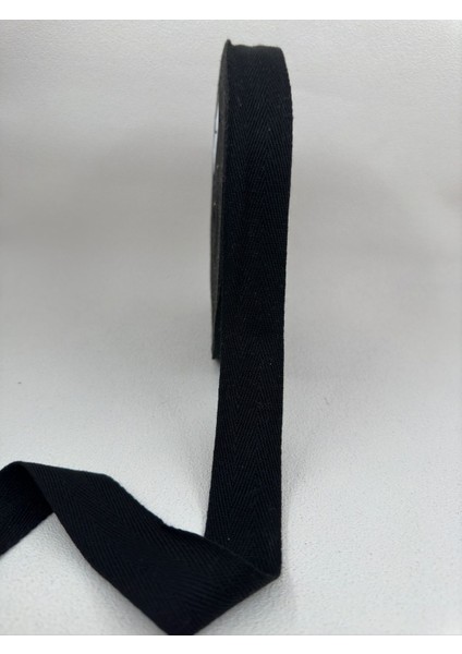 3 cm balıksırtı şerit-5 metre-siyah-pamuk