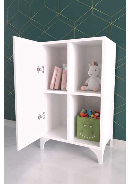 2 Raflı Tek Kapak Ladybird World Çocuk Odası Çok Amaçlı Dolabı