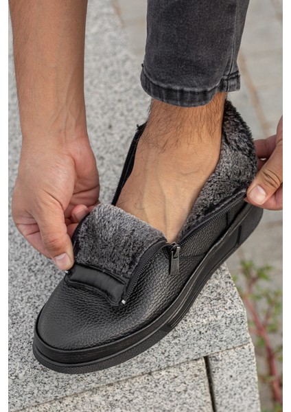 Garantili D472 Su ve Soğuk Geçirmez Kürklü Ortopedik Deri Erkek Bot fiyatları