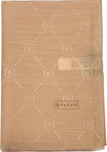 Pamuk İpek Şal - Monogram - Somon