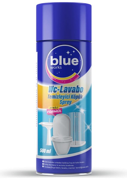 Blue Works Wc-Lavabo Temizleyici Köpük Sprey 500 ml 24 Adet 1 Koli