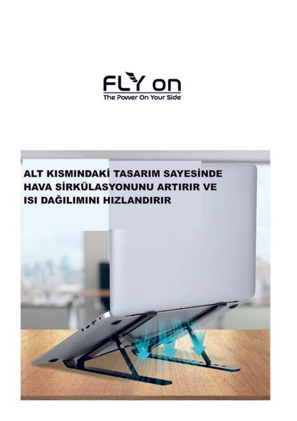 Katlanabilir Alüminyum Dizüstü Leptop ve Tablet Tutucu Stand Yükseklik