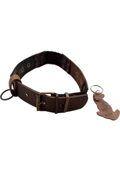 Köpek boyun tasması hakiki deri siyah kahverengi genişlik:3cm boyun ölçüsü:S.27-35cm dog collar T1-19S modelleri