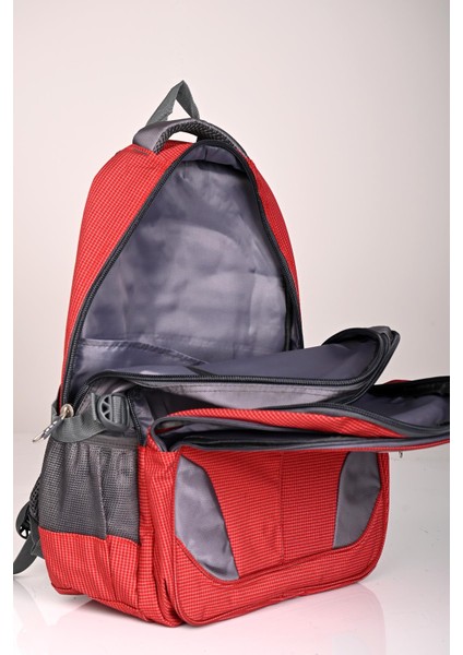 50689 Geniş Hacimli Terletmeyen Sırt Destekli Okul Sırt Çantası Kırmızı indirimleri