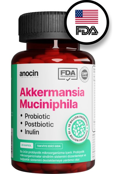 Akkermansia Muciniphila Probiyotik + Prebiyotik + Postbiyotik + Inulin . X6 Kat Daha Çok Akkermansia