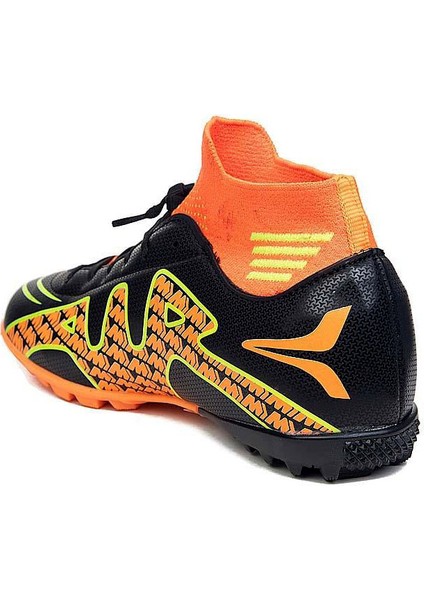 360 Siyah-Turuncu Çoraplı Erkek Çocuk Futbol Ayakkabısı modelleri