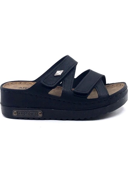 07-980 5 cm Siyah Kadın Yazlık Terlik