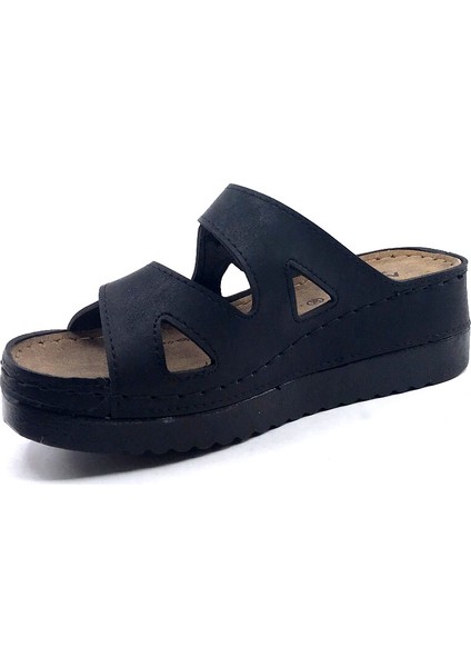 07-980 5 cm Siyah Kadın Yazlık Terlik modelleri