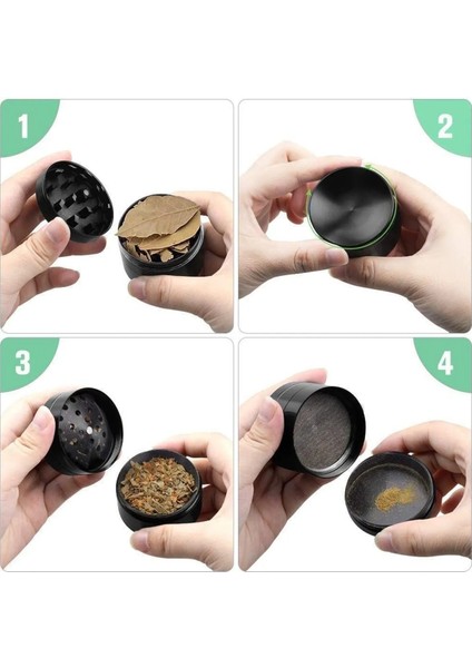 4 Katlı Gümüş Metal Grinder Baharat Öğütücü Parçalayıcı 50mm modelleri