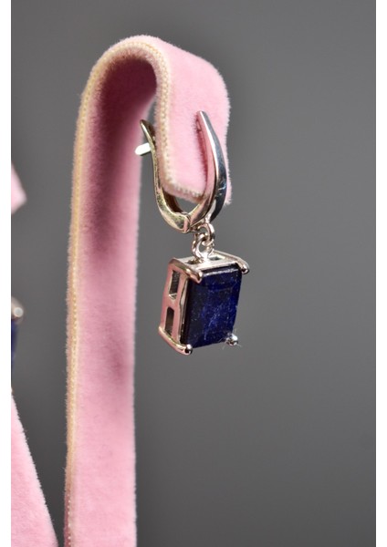 Safir Doğal Taş 925 Ayar Küpe modelleri