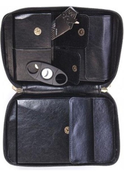 Pq Çakmak Kesicili Xl Siyah Deri Puro Taşıma Çantası modelleri