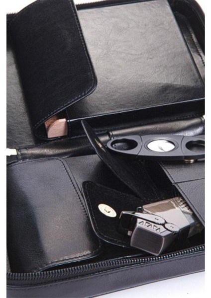 Pq Çakmak Kesicili Xl Siyah Deri Puro Taşıma Çantası fırsatları