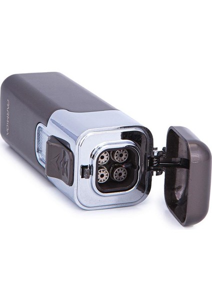 4 Torch Pürmüz Gunmetal-Gümüş Metal Puro Çakmağı modelleri