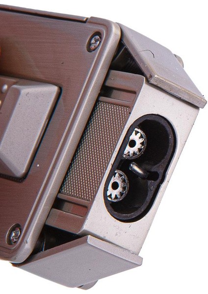 Çift Torch Pürmüz Fırçalı Gümüş Metal Puro Çakmağı modelleri