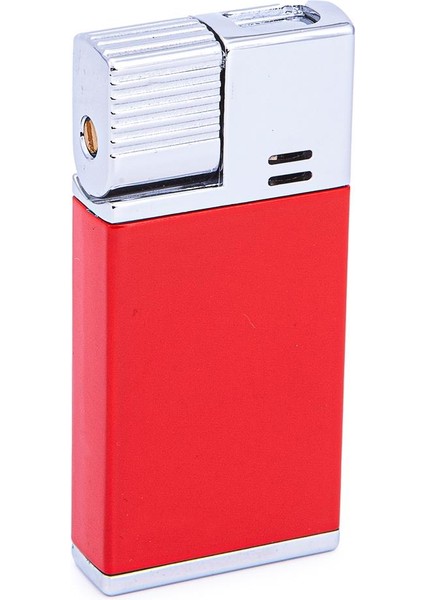 Tek Torch Pürmüz Kırmızı-Gümüş Metal Puro Çakmağı