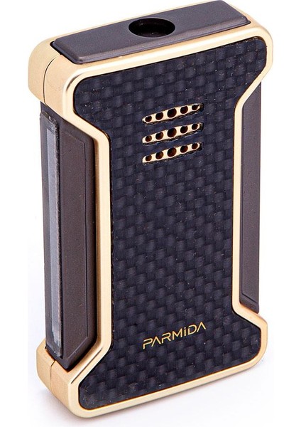 Tek Torch Pürmüz Karbon Desenli Gold Puro Çakmağı